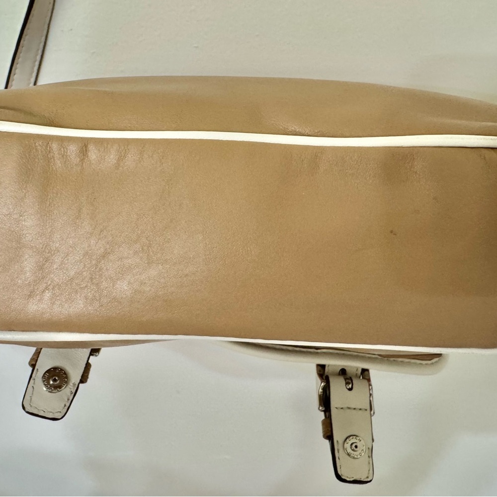 Pre-owned COACH Park Colorblock Salmon Pink/Tan/White Leather Crossbody Bag - Picture 14 of 14